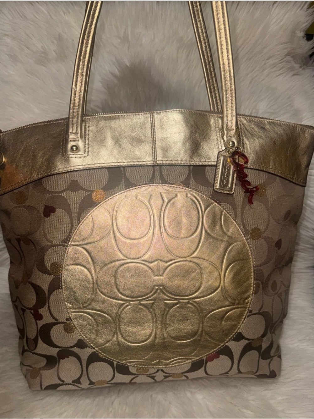Coach Laura Secret Admirer Signature Canvas Tote
